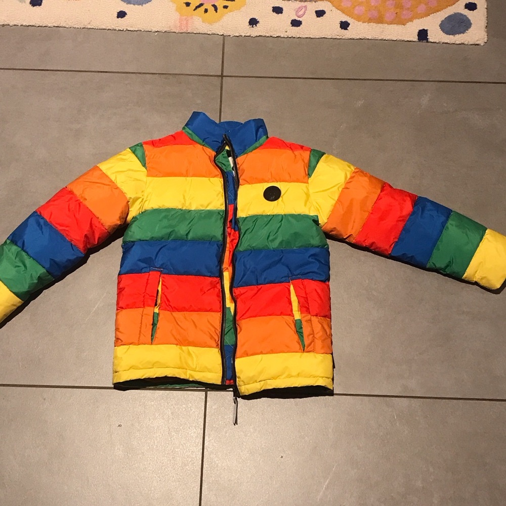 Molo Multicolor Striped Kids Puffer Jacket